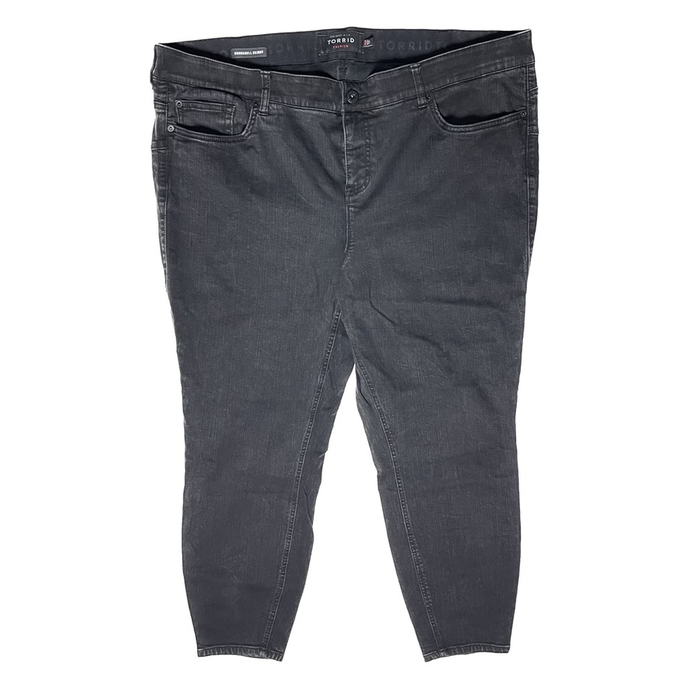 Torrid 26 R Bombshell Skinny Jean Solid Black Faded Wash Denim Plus Size Women